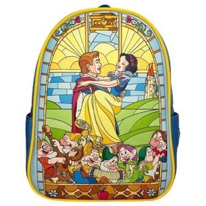 NWT Loungefly Disney Snow White and the seven dwarfs stain glass backpack